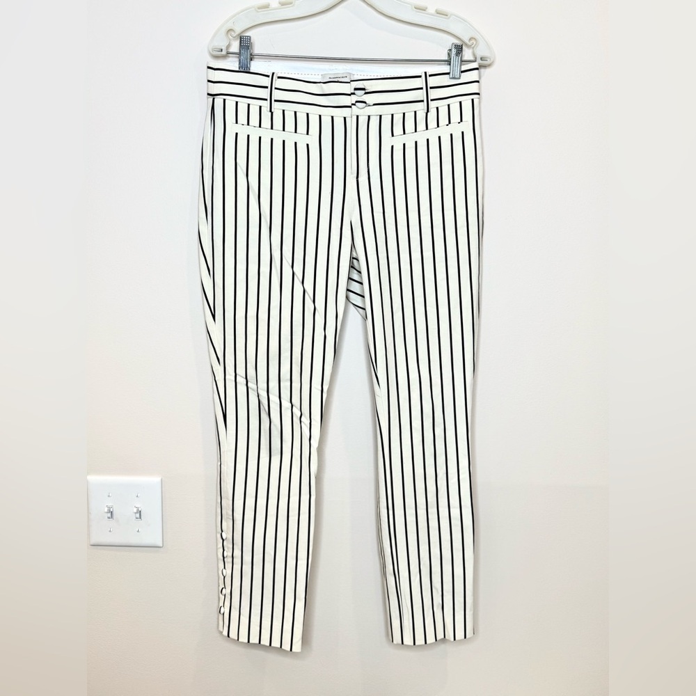 🔥NWOT Anthropologie Striped Black and White Women’s Skinny Dress Pants Sz 6🔥